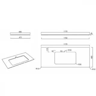 Столешница Kerama Marazzi Plaza Фондамента PL2.DL500920R\100 100 см серый